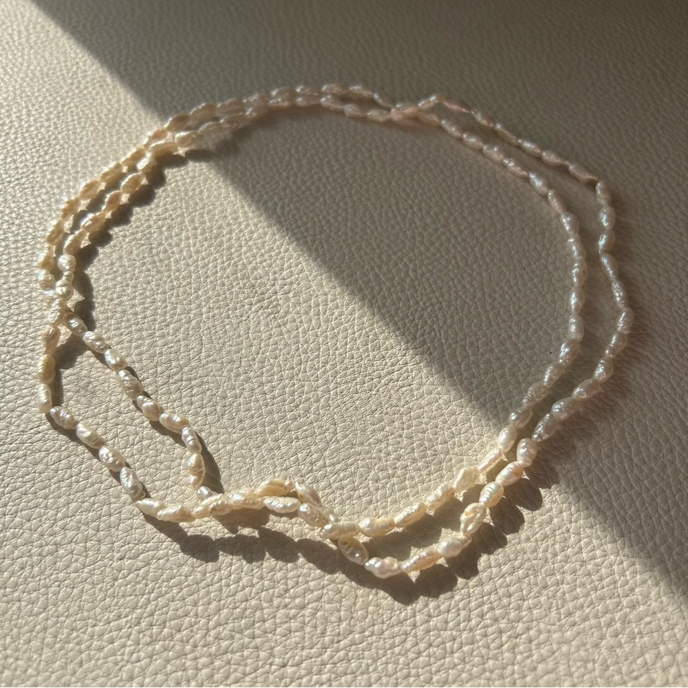 Vintage Irregular Pearl Rice Pearl Necklace
